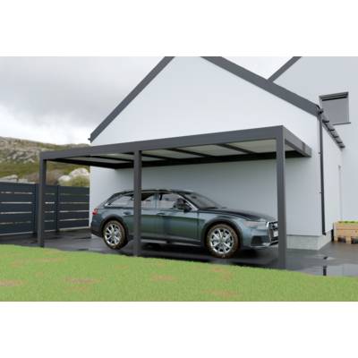 Carport mural C210 alu gris sablé - Gedimat