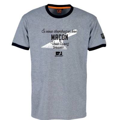 Tee-shirt maçon gris chiné - Gedimat - TSD CONFECTION