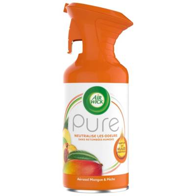 Spray aérosol désodorisant Pure Huiles Essentielles Mangue & Pêche