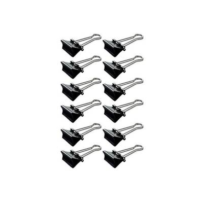 Boite de 12 Pinces double clip 41 mm Noir