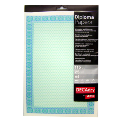 Papier de communication A4 115g 25 feuilles Diplômes vert
