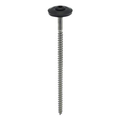 Vis de couverture tête fraisée bombée avec rondelle EPDM ø20 inox A2 RAL 7016 4,5 x 100 mm - Gedimat - NORAIL