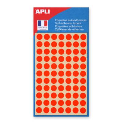 Sachet de 385 étiquettes Gommettes de signalisation Rondes 8 mm Orange Fluo