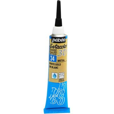 Peinture tissu Setacolor 3D Metal Or Blanc 20ml