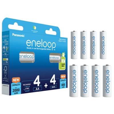 Eneloop Combipack Piles Rechargeables 4xAA (2000 mAh) + 4xAAA (800 mAh)