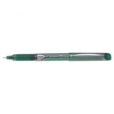Stylo Roller encre liquide Hi-Tec V5-Grip pointe fine vert