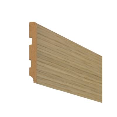 Plinthe MDF plaqué chêne bois flotté à pente avec gorge cache-fil - 14x80mm - 2,23m - Gedimat - SOTRINBOIS