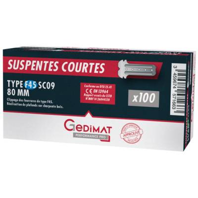 Suspente courte GEDIMAT PERFORMANCE PRO - L.80 mm F45 - Gedimat