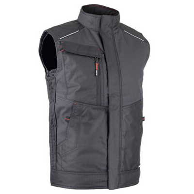 Bodywarmer renforcé multipoches gris nuit/noir T.4XL - LMA - 5093