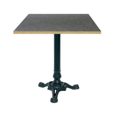 Table pied noir 70x70cm marquina chants laiton - intérieur - RestooTab