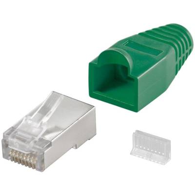 Connecteur RJ45 CAT 5e STP blindé, avec protection anti-torsion Vert