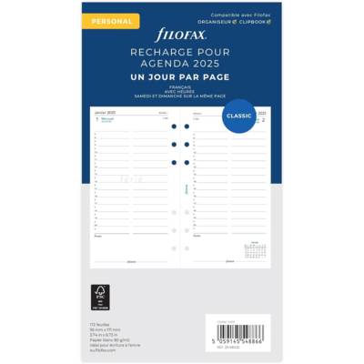 Recharge Format Personal 1 Jour par Page avec Heures Français 2025