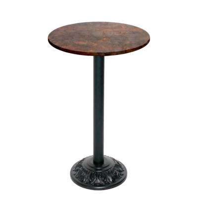 Mange-debout pied noir Ø60cm rouille underground - intérieur - RestooTab