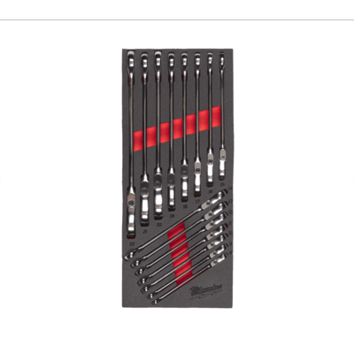 Module mousse servante clés à cliquets tête flexible MAX BITE™ 15PCS - MILWAUKEE - 4932479829