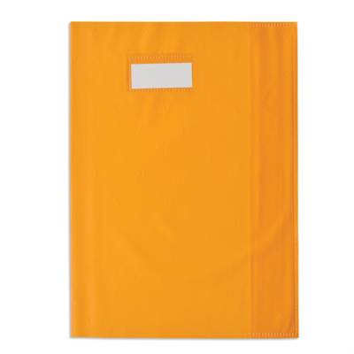 Protège-cahier Styl'SMS 24x32 cm pvc 120 avec Porte-étiquette Orange - OXFORD