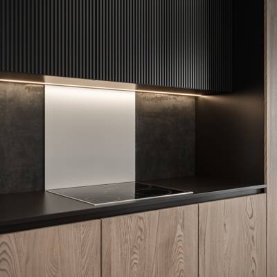 Crédence verre trempé émaillé blanc - 700 x 600 x 6 mm - Gedimat - AURYS