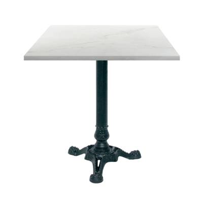 Table pied noir 70x70cm marbre paros - intérieur - RestooTab