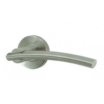 Ensemble de poignées de porte MEDIUM sur rosaces finition inox mat - Gedimat - DT 2000