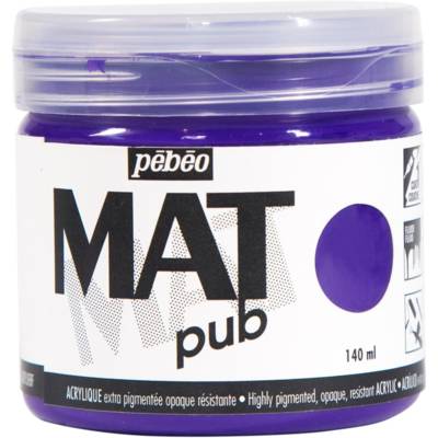 Pot 140ml Peinture Acrylique MAT pub Violet Cobalt