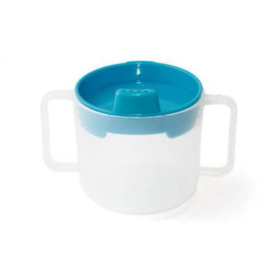 Tasse à anses et bec fixe translucide 22cl avec couvercle