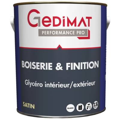 Peinture glycéro boiserie & finition blanc satin - Gedimat - GEDIMAT PERFORMANCE PRO