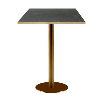 Mange-debout pied Doré 60x60cm marquina chants laiton - intérieur - RestooTab