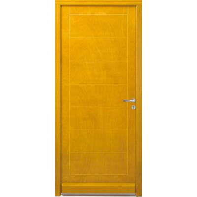 Porte d'entrée bois exotique SERRA lasuré dormant 45mm avec tapées pour isolation 160 mm - 215 x 90 cm - Gedimat - ZILTEN