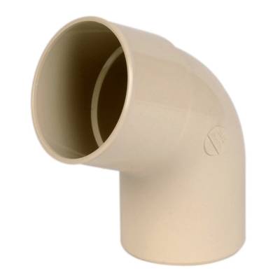Coude PVC pour tube de descente de gouttière NICOLL diam.80mm angle 67°30 mâle femelle coloris sable - Gedimat