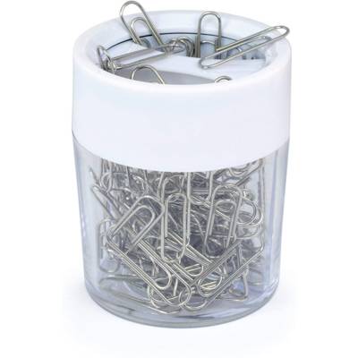 Distributeur de trombones avec aimant, blanc