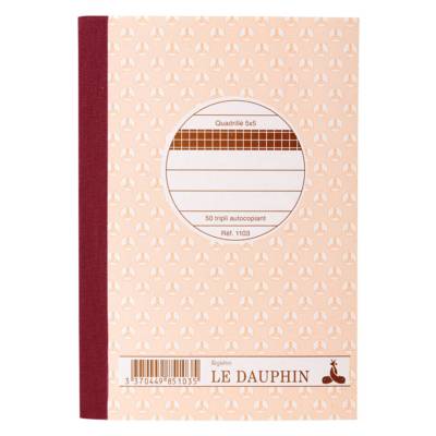 Manifold autocopiant quadrillé 148x105 mm 50 feuillets tripli - LE DAUPHIN