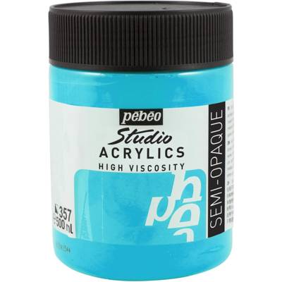 Flacon 500ml Peinture Studio Acrylics Haute Viscosité BLEU VERT IR - PÉBÉO