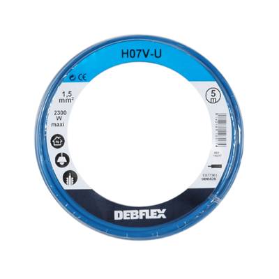 Câble unipolaire rigide HO7V-U 1,5mm² bleu - Gedimat - DEBFLEX