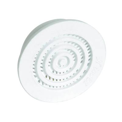 Grille d'aération ronde intérieure menuiserie blanche, ø d'emboîture 35 mm, à visser ou à coller, pour contre-cloison, avec moustiquaire, section de passage d'air 1,5 cm2 - Gedimat