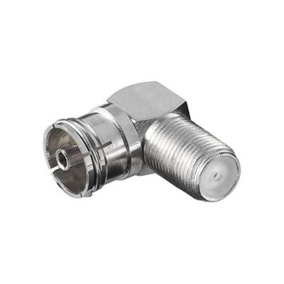 Adaptateur Sat F Femelle - IEC/Coax 9,5 mm Femelle En Angle 90°