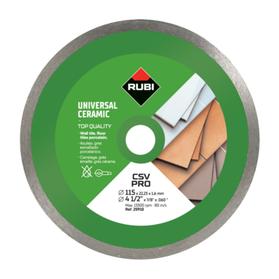 Disque diamant générale céramique jante continue CSV 125 Pro - RUBI - 31915 - Maxoutil