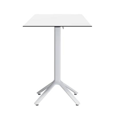 Mange-debout rabattable pied blanc 60x60cm blanc - terrasse - RestooTab