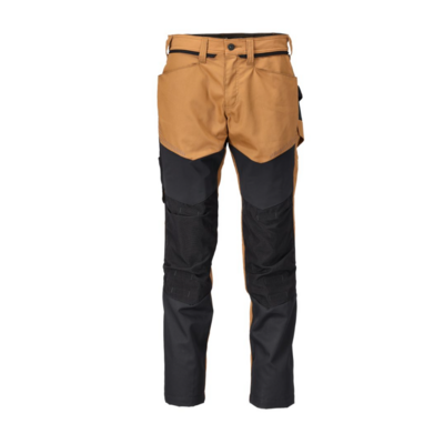 Pantalon de travail avec poches genouillères MASCOT Customized - 22479-230-40-82-Noir / Orange