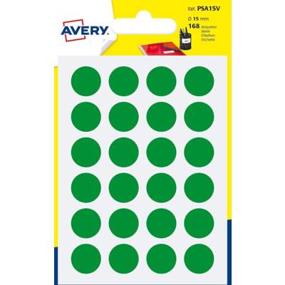 Sachet de 168 pastilles Ø15 mm. Ecriture manuelle Vert