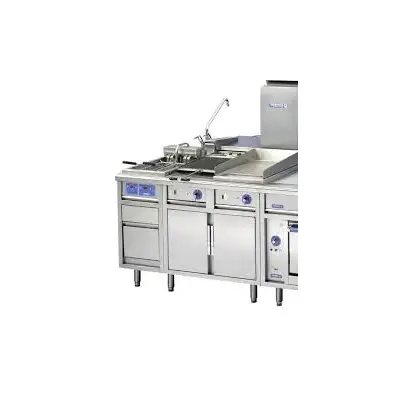 Ensemble grille, chauffe frites, neutre sur soubassement 4 tiroirs GN1/1 - ENSEMBLE:SBR2/BSAF/N400/PLSN20E - Rosinox