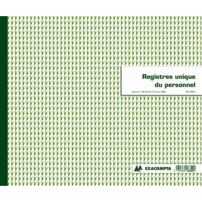 Piqure Registre Unique du Personnel 27 x 32 cm 40 Pages - EXACOMPTA