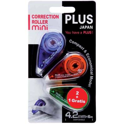 Lot de 3 Rollers correcteur MINI 4,2 mm x 6 m Assortis