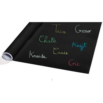 Tableau Adhésif Noir en Rouleau 60 cm x 200 cm pour Craie