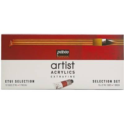 Etui Sélection 10 Tubes 37ml Peinture Artist Acrylique Extra Fine - PÉBÉO