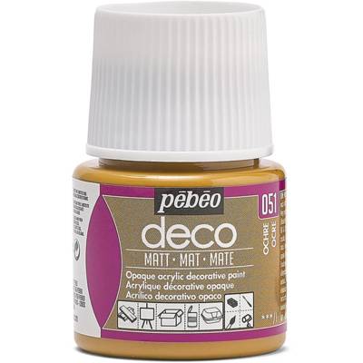 Flacon 45ml peinture acrylique Déco Mat Ocre - PÉBÉO