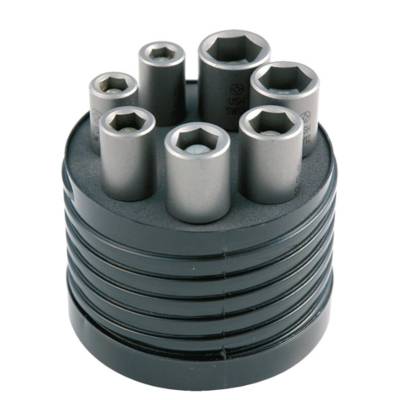 Douille magnétique 6 pans 1/4 50mm - coffret de 7 pièces - Gedimat - LEMAN