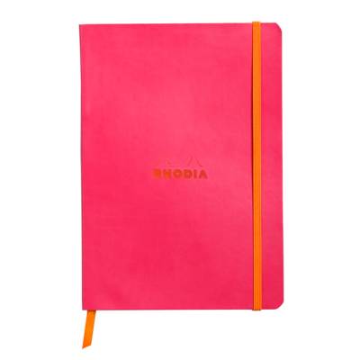 Carnet souple FRAMBOISE A5 ligné 160p pap ivoire Clf 90g ferm. élast.