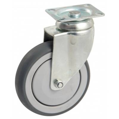 Roulette pivotante à platine rectangulaire AVL - Roue caoutchouc Ø 100 - Charge 45 kg - 550832O - Maxoutil