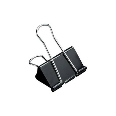 Boite de 12 Pinces Double Clip L 25 mm Capacité 8 mm Noir - WONDAY