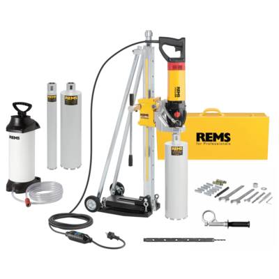Carotteuse Picus SR 2200 W - Set Titan - REMS -  avec colonne de carottage, réservoir d'eau et 3 couronnes - 183X01 R220 - Maxoutil