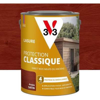 Lasure protection classique acajou - pot de 5 litres - Gedimat - V3